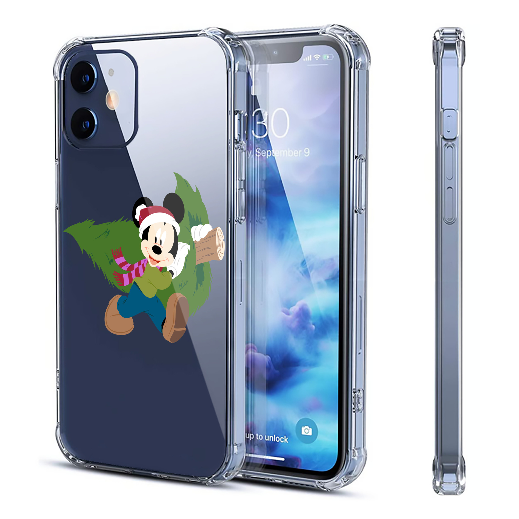（画像用） ミッキーマウス Mickey Mouse 【iPhone 12シリーズ対応】透明スマホケース（クリアソフトケース）